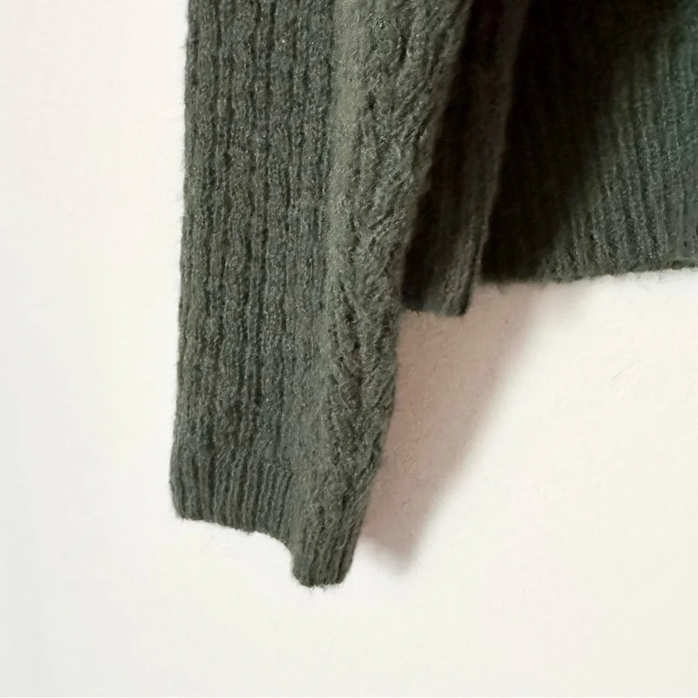 Madewell Mayfair Sweater Cardigan in Hthr Pine - Picture 8 of 12